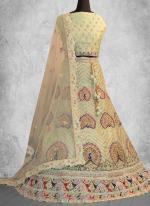 Organza Silk Light Green Wedding Wear Sequins Work Lehenga Choli